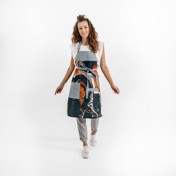 Zástěra Marble – kuchařská zástěra s mramorovým vzorem