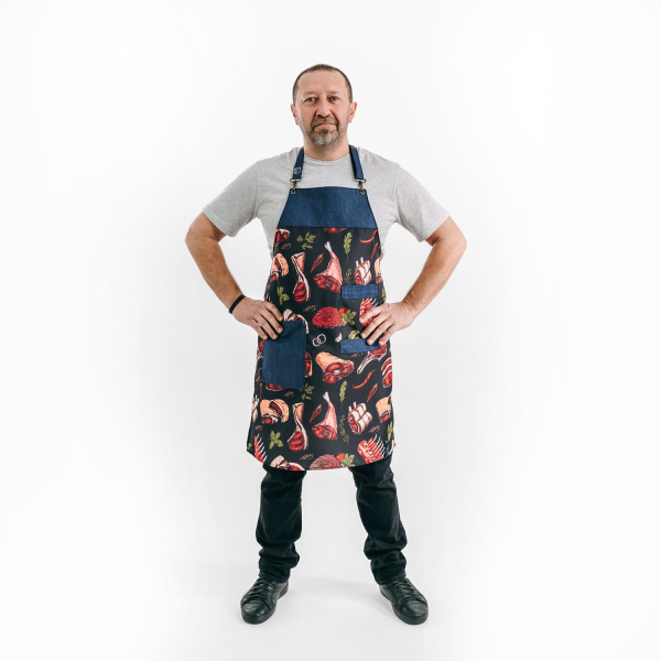 Zástěra Meat Lover – kuchařská zástěra pro milovníky grilování