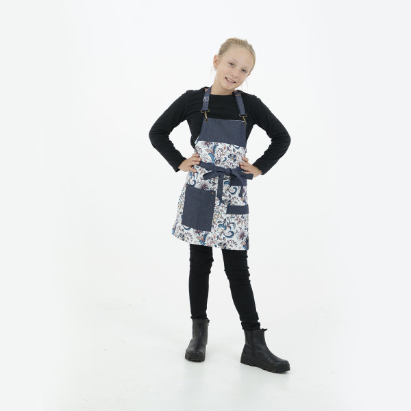 Dětská zástěra Provence – kuchařská zástěra s květinovým vzorem